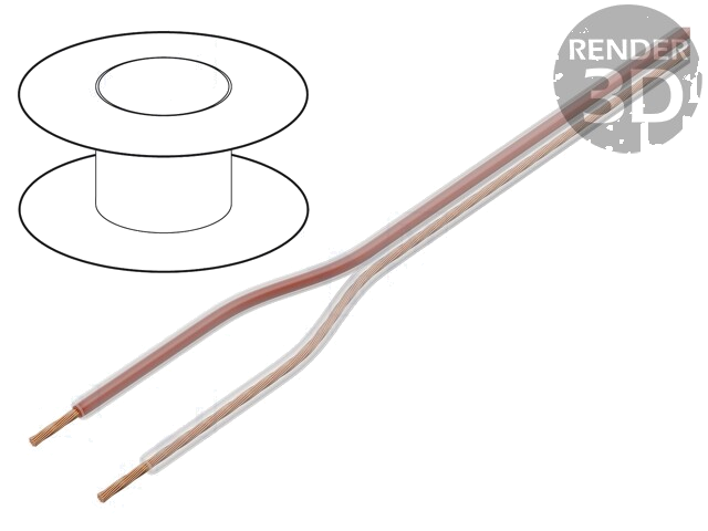 Leiding: voor luidsprekers; 2x0,5mm2; koord; CCA; transparant Leiding: voor luidsprekers; 2x0,5mm2; koord; CCA; transparant